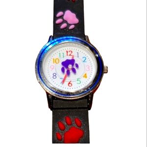 Cat Paw Watch with colorful face and cat's Paw rubber watch band